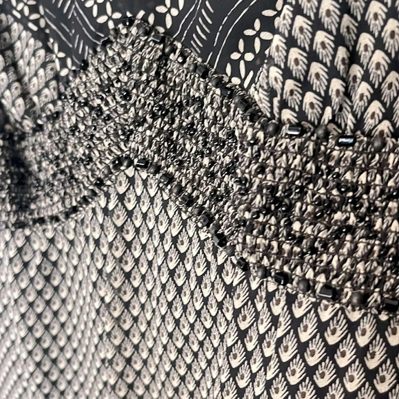 Tory Burch New Label Spaghetti Strap Beaded Black Gray Shift Dress Sz XS Petite - Picture 6 of 10